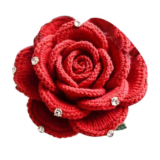 Цветочный Плюшевый Коврик для Пола 3D Реалистичный Стразы Крючком Роза Узор Нескользящий Напольный Коврик Быстросохнущий Впитывающий Коврик для Ванной Комнаты Кухни