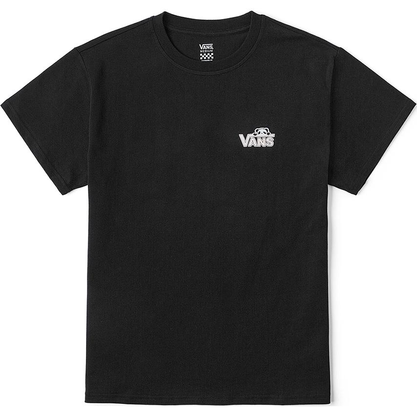 Vans Пуловер с круглым вырезом и принтом «Панда» с коротким рукавом, дышащая футболка унисекс, черный цвет VN000P3TBLK