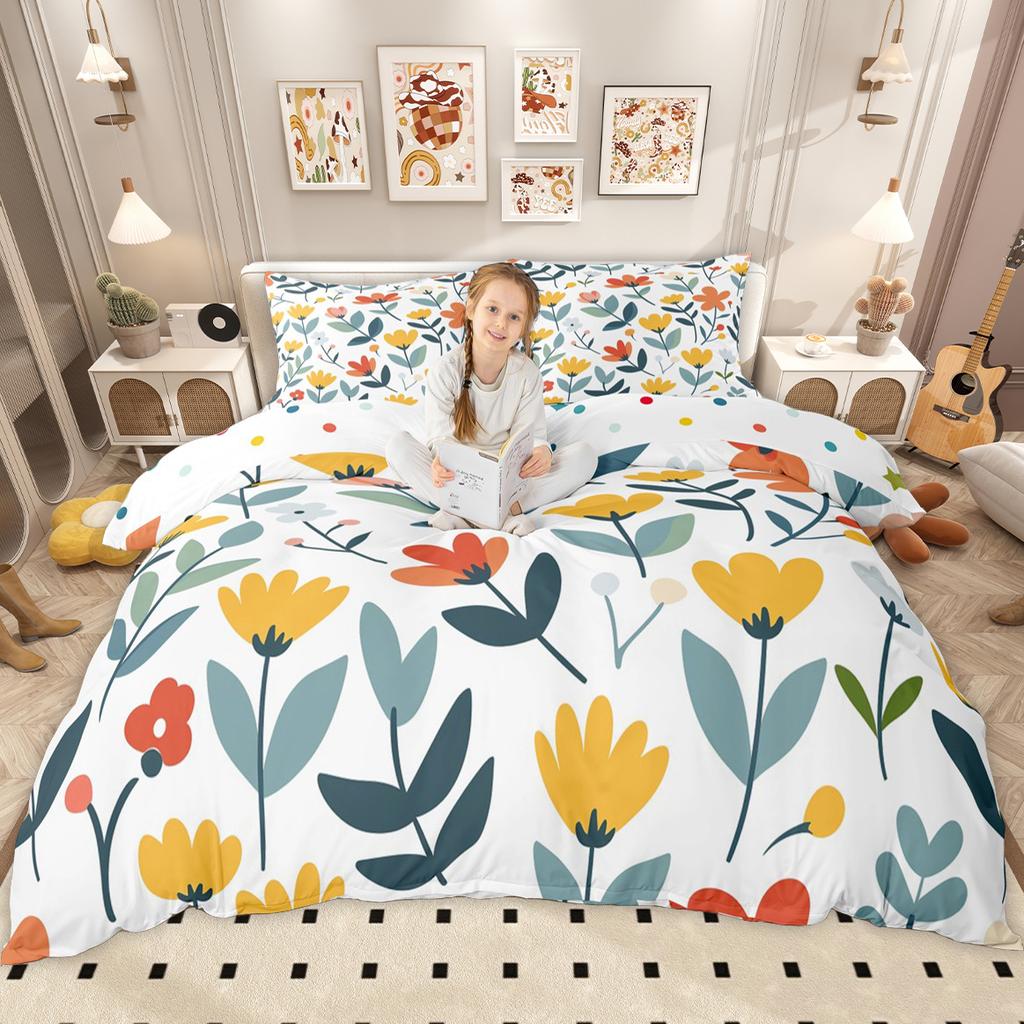 Милый стильный цветочный комплект постельного белья с пододеяльником Homewish для девочек, Винтажный комплект постельного белья с бабочками и цветами, Мультяшный комплект с пододеяльником с цветами