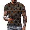 3D Digital Printed T-shirt Honeycomb Bee 3D Printed Pattern T-shirt Men's Street Style T-shirt