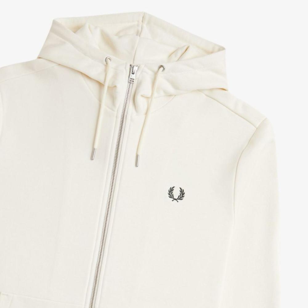 Fred Perry [Sport] Zip-Through Hooded Sweatshirt - Ecru/Oxblood/Grassroots Afpm2617536-84A