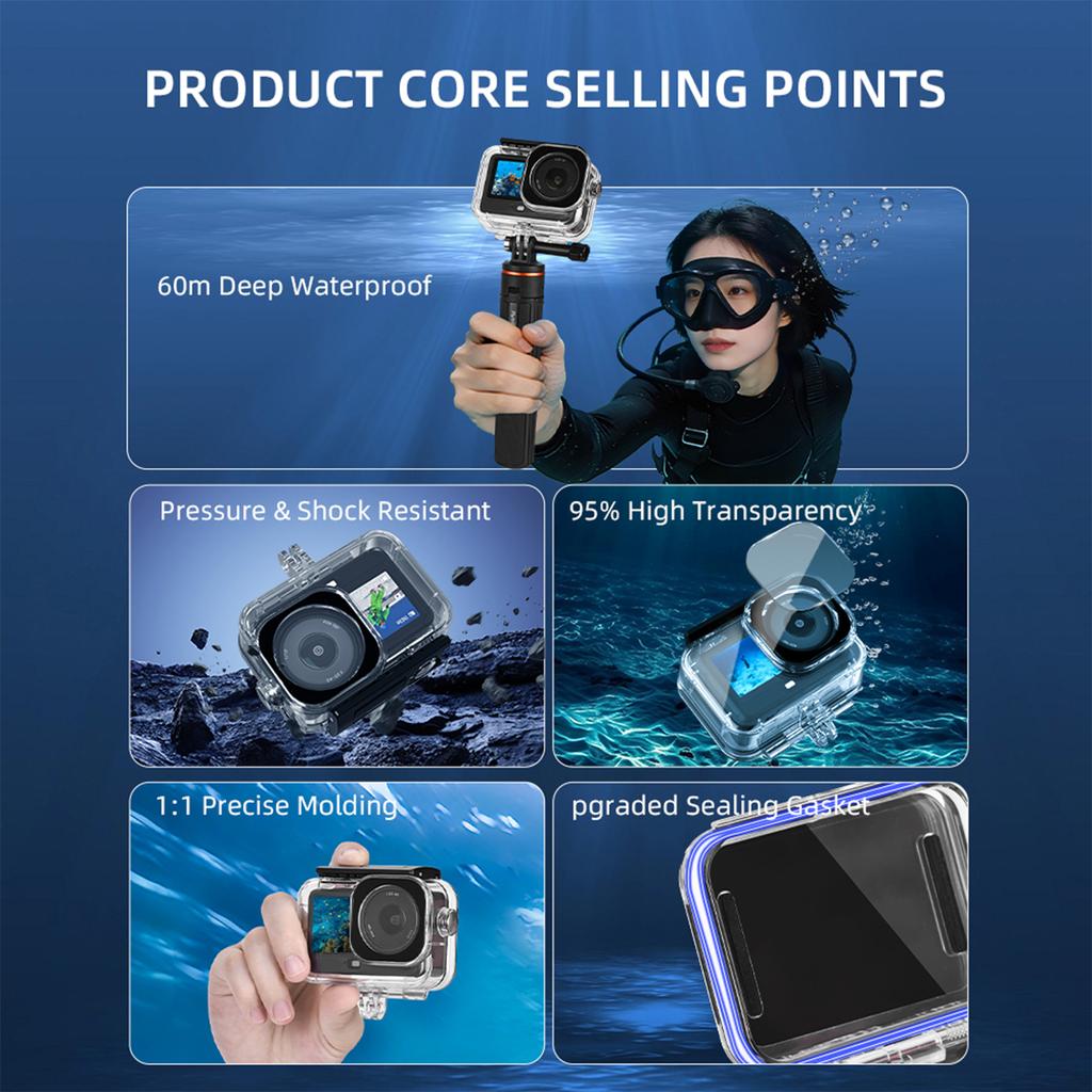 Dive Case for DJI OSMO Action 6 Underwater Diving Housing Protective Case Diving Shell for DJI OSMO Action 6 Camera Accessories