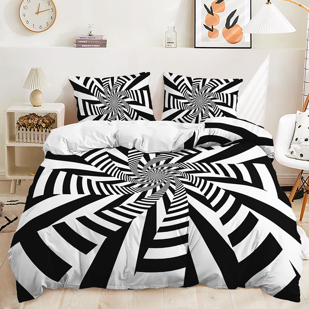 Bed Three-Piece 3D Pattern Creative Quilt Cover 3D Digital Printing Kit