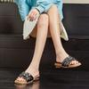 Braided Half Slippers French Style Outdoor Sandals Thick Heels All-match Casual Shoes Beach Shoes for Women