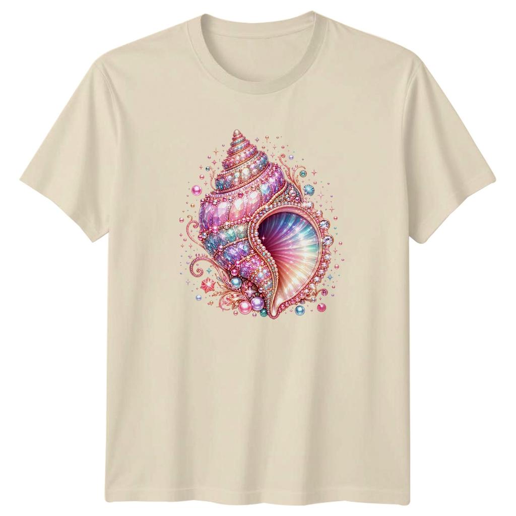 Colourful Shell T-Shirt Sparkling Ocean Theme Vintage Nature Lover Gift