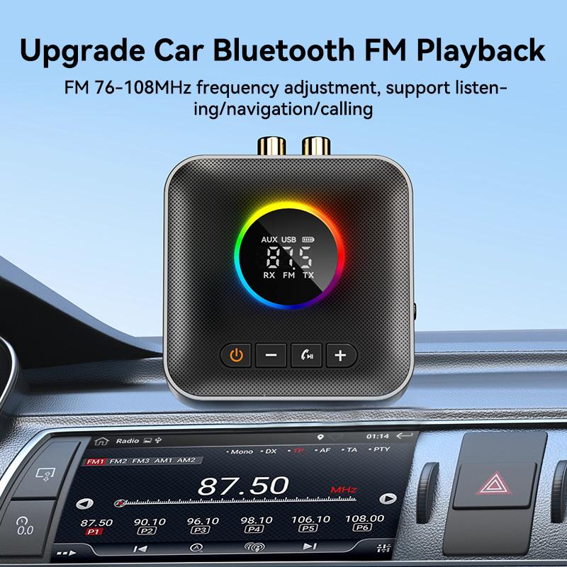 Автомобильный приемник-передатчик Bluetooth 5.4 Стерео HIFI Музыка AUX 3,5 мм разъем Беспроводной аудиоадаптер Bluetooth для ТВ ПК Автомобильный комплект