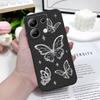 Silver Butterfly Phone Case For Xiaomi Redmi Note 14 13 12 12S 11 11S 10 10S 9 9S Pro Plus 4G 5G Liquid Silicone Cover