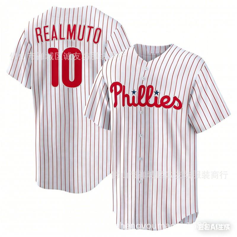 Embroidered Baseball Jersey Cap Philadelphia Phillies J.T. Realmuto 10 Blue Unisex Fan Hat Fall Winter