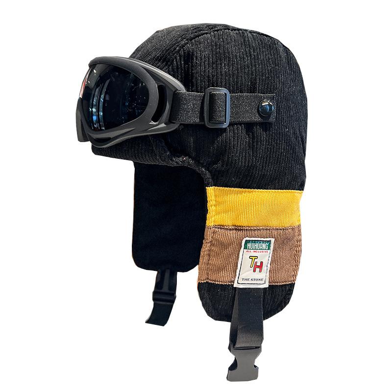 Ins Checkerboard Checkboard Lei Feng Cap Женская зимняя холодная теплая хлопковая шапка Мужская плюшевая шапка из овечьей шерсти Защита ушей