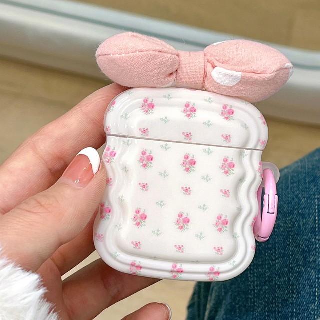 Розовый цветок Ins 3d бант волнистый противоударный чехол для наушников для Apple Airpods 2 3 Pro 2nd 1 беспроводной Bluetooth милый зарядный чехол Капа