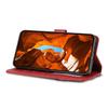 Wallet Case for Galaxy S25 Ultra - Leather/PU, Red, With Lanyard