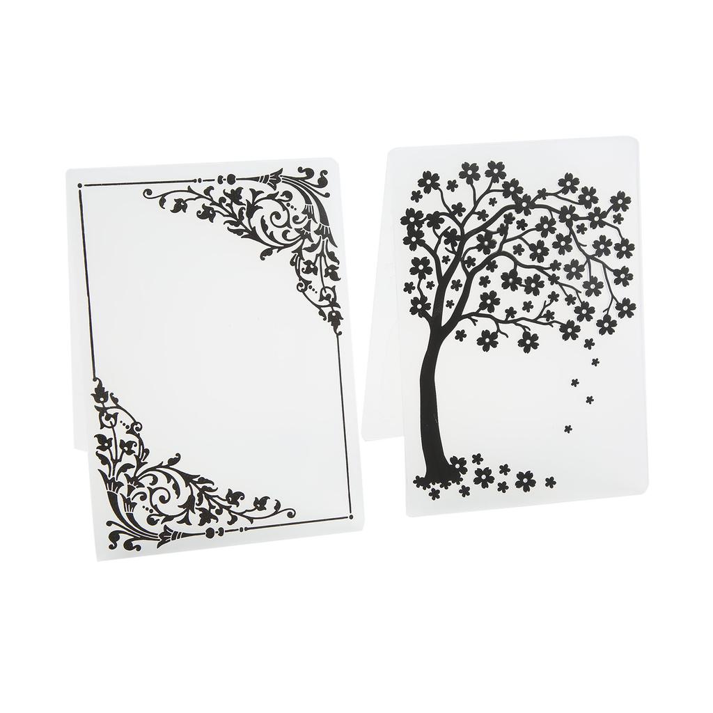 2pcs Embossing Folders Plastic Material Decorative Textures DIY Making Embossed Designs Templates