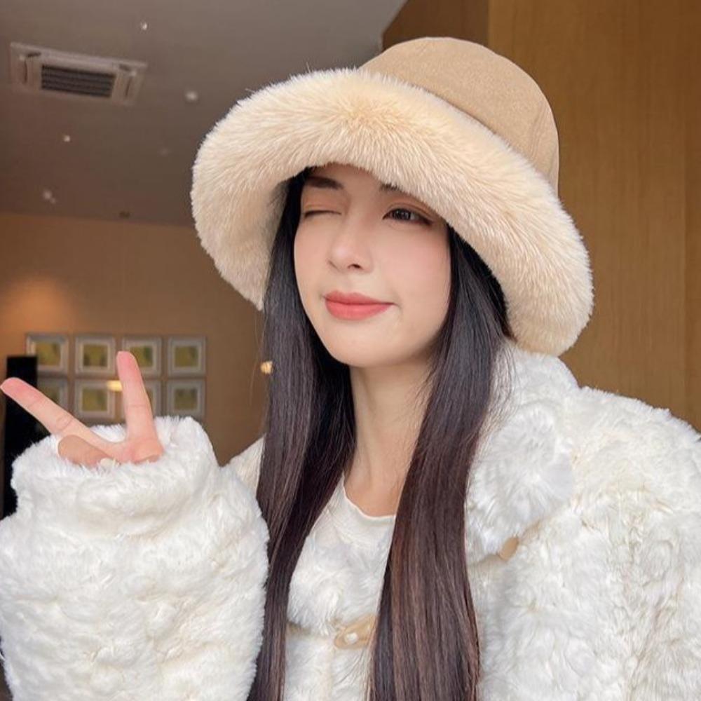 Меховая панама с широкими полями, теплая зимняя шляпа рыбака, винтажная панама с бархатом и креплением на голову для отдыха на природе