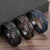 Classic Hand-Woven Leather Bracelet /21/cm Multilayer Leather Men Bracelets Punk Bangle for Friend Charm Jewelry Gifts