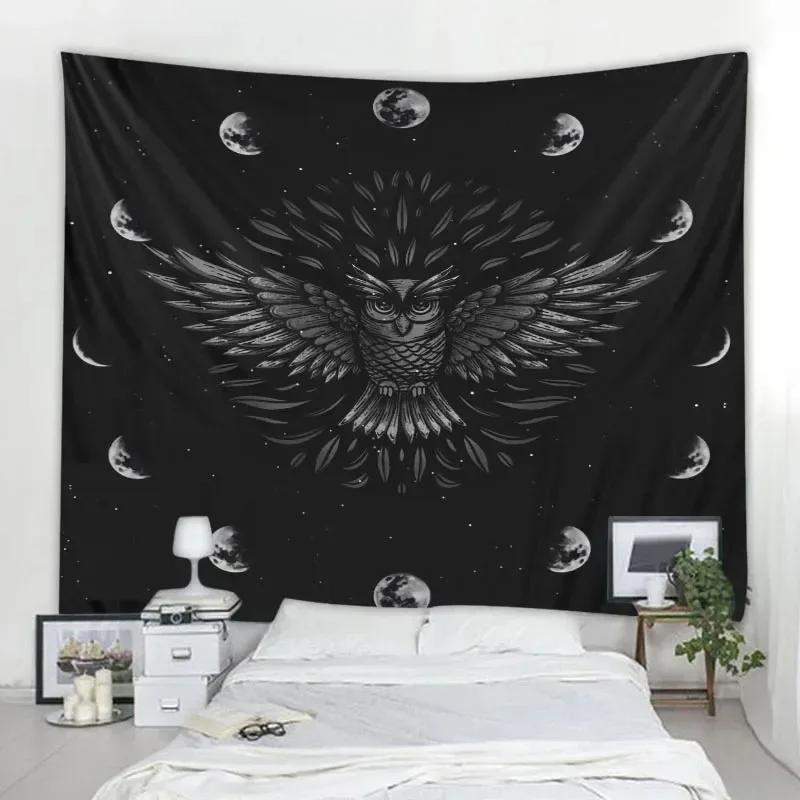Креативный декоративный гобелен с совой, украшение для офиса, гостиной, настенный гобелен для дома