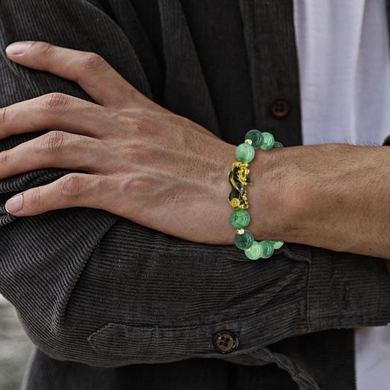 Браслет унисекс Pixiu. Гладкий винтажный браслет на ощущение температуры. Изысканный эластичный роскошный браслет для снятия стресса. Браслет для улучшения самочувствия. Легкий женский браслет.