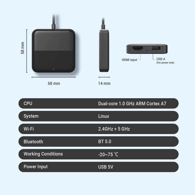 Конвертер-компаньон для автомобильного ТВ, подключает Fire/Google TV Stick к штатным автомобилям с CarPlay, для просмотра ТВ и видео, автомобильный аксессуар