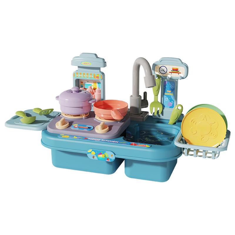 Children's Kitchen Sink Playset with Electric Water Circulation