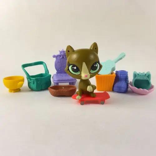 Hasbro Littlest Pet Shop Мультяшная Q-версия Животное Мини-подставки Котенок с короткой шерстью Собака Милый Большеглазый Детские Фигурки Игрушка