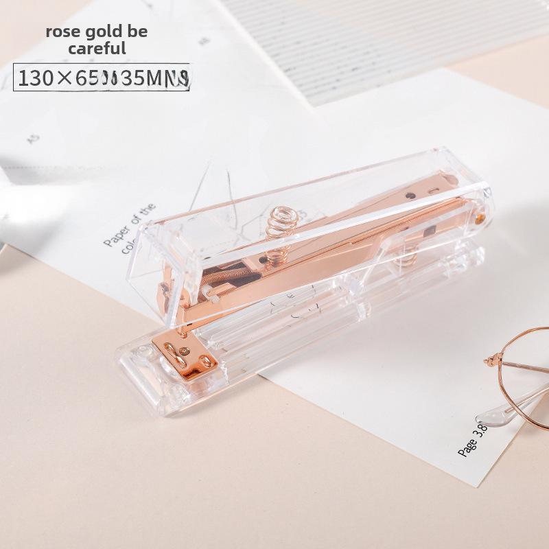 Набор степлеров Nordic Rose Gold с квадратной головкой и прозрачным покрытием: Офисный, экономящий труд, большой и малый, нет. 12 скоб.