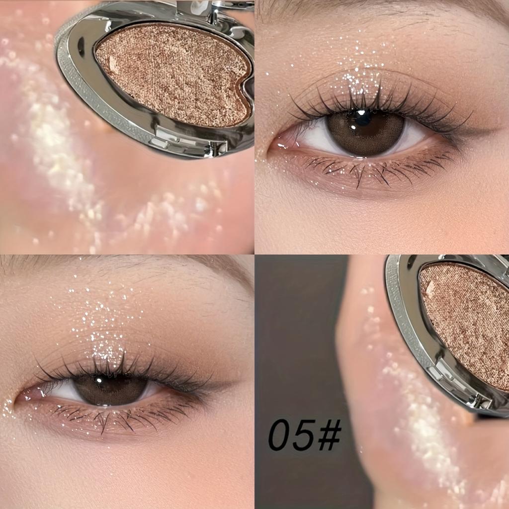 Herorange Heart-Shaped Highlighter Eyeshadow - Shimmer Glitter, Creamy Texture, Waterproof, Christmas Gift