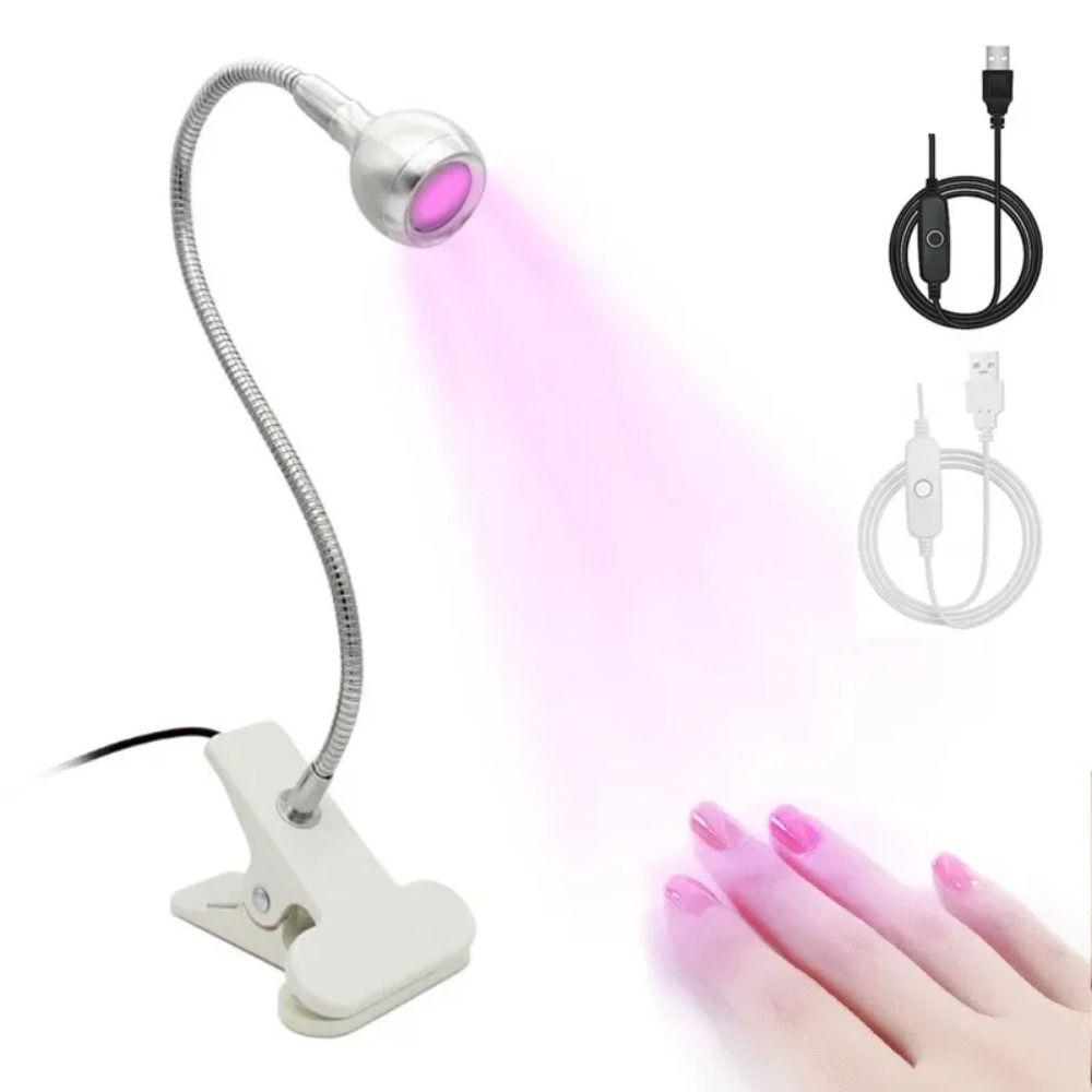 Versatile Gooseneck Nail Dryer Light USB Portable LED Nail Lamp Adjustable with Control Switch UV Curing Light Beauty Shop