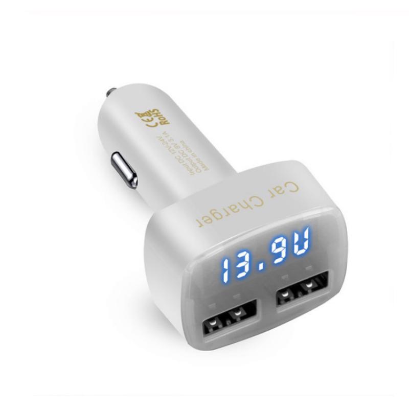 DC 5V 3.1A 4 в 1 светодиодный цифровой вольтметр амперметр термометр двойной USB универсальное автомобильное зарядное устройство напряжение