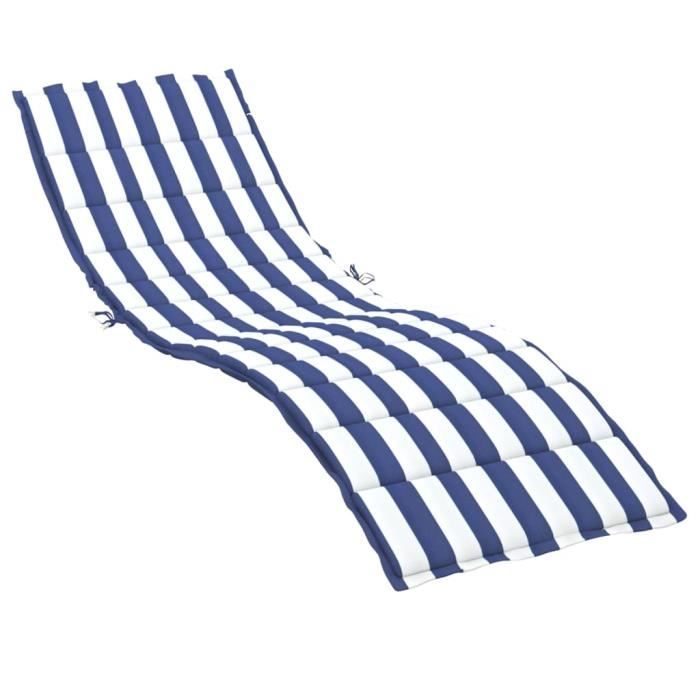 VidaXL Chaise Longue Blue and White Stripes Oxford Fabric 361421