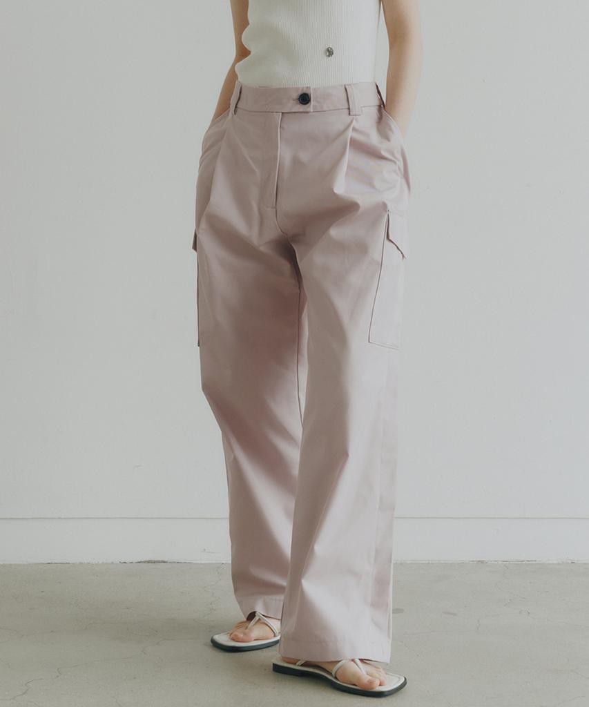 NOIRER FOR WOMAN Tencel Cotton Pleated Cocoon Pants (Pink)