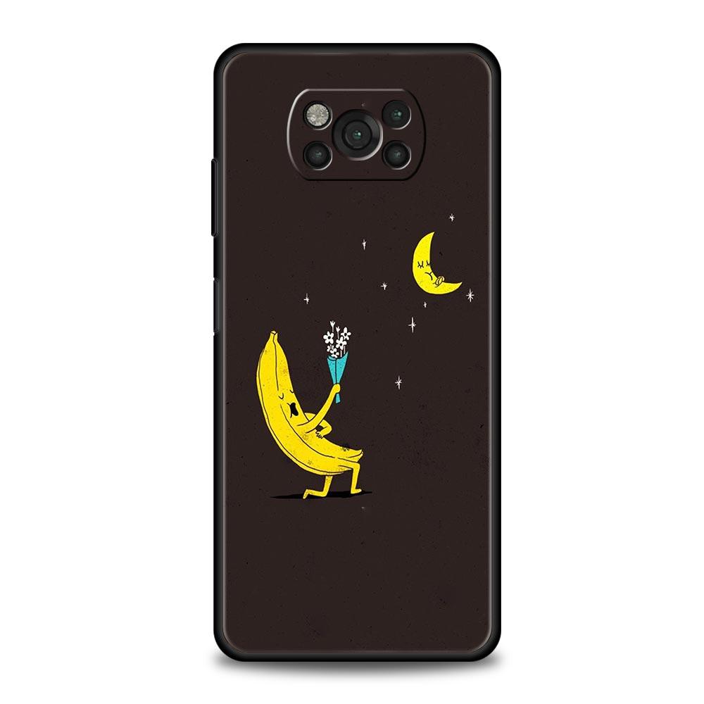 Забавный чехол-накладка с яблоком и бананом для Xiaomi Poco F7 Ultra F6 F5 F4 F3 X6 X5 X4 X3 NFC C51 C55 M4 GT 5G, мягкий ТПУ