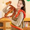 80-210CM Realistic Python Snake Plush Doll Soft Stuffed Reptile Toy for Kids Adults Halloween Decor Prop