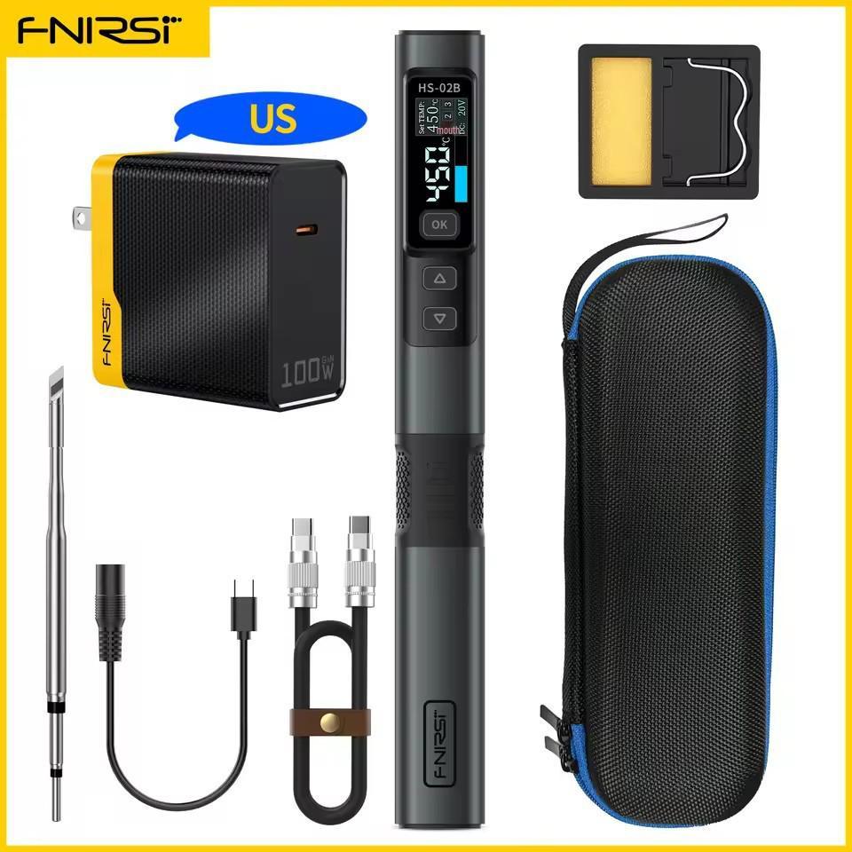 Умный электрический паяльник FNIRSI HS-02 100 Вт: Портативная паяльная станция с постоянной температурой для домашнего ремонта и сварки