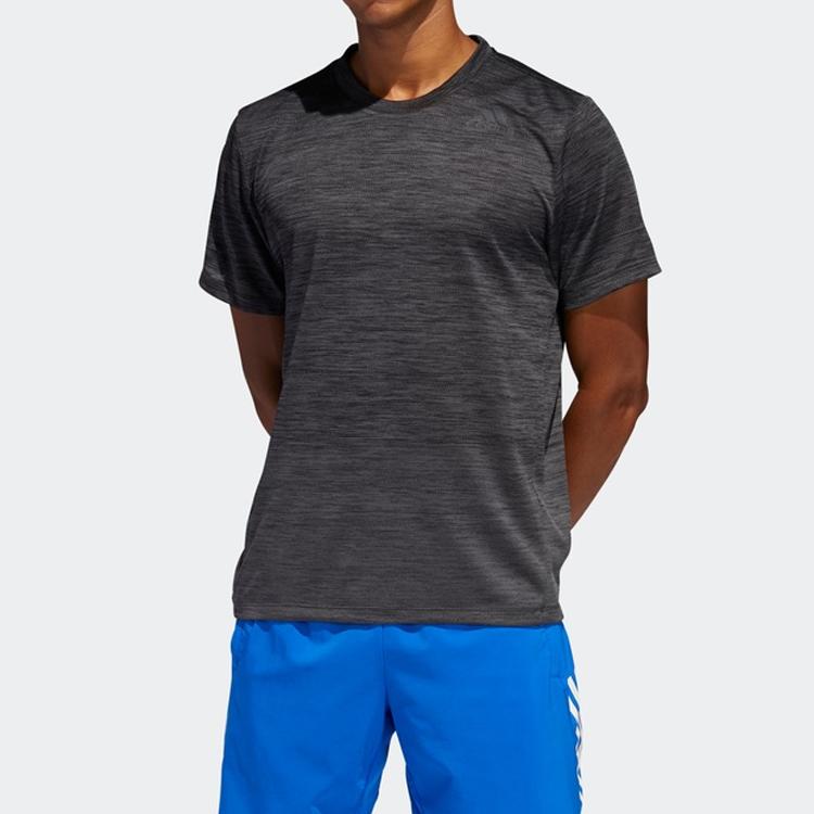 Adidas Футболка для тренировок с градиентом, мужские топы, черные FJ6125