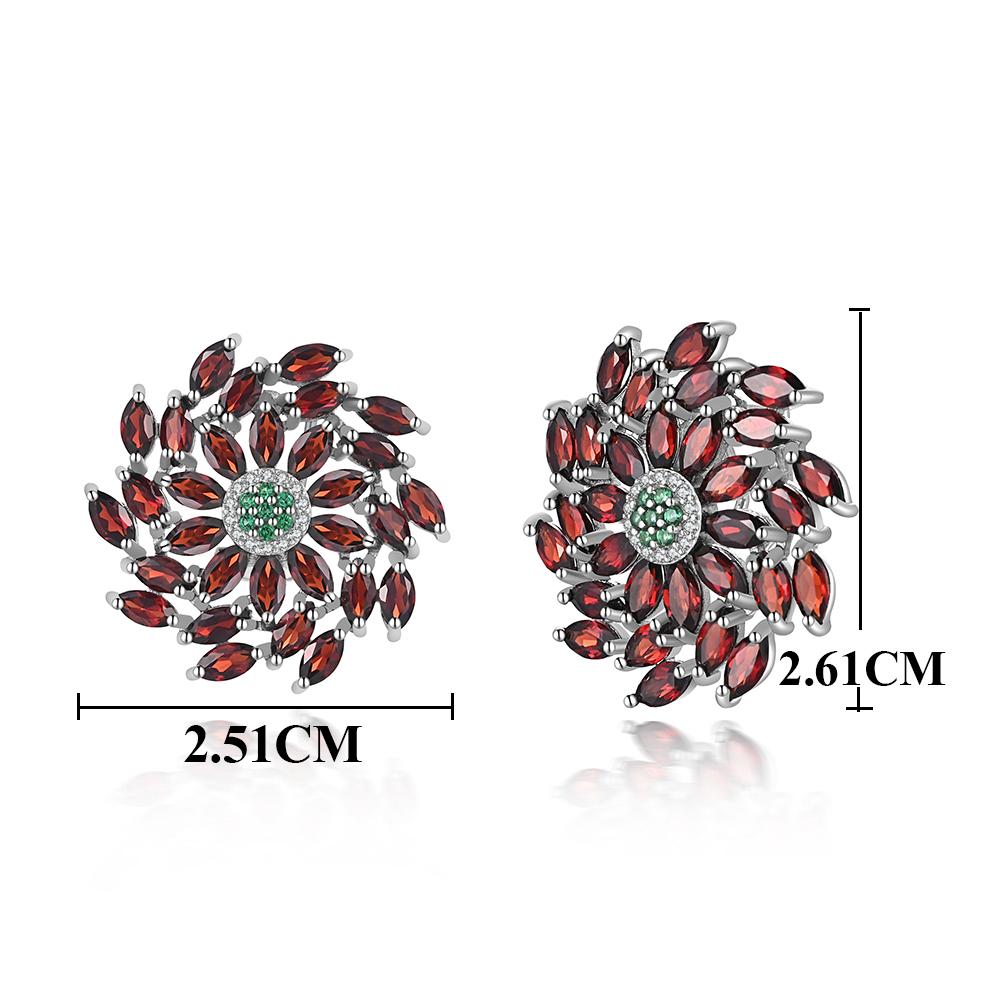 Великолепный дизайн из натурального красного граната, роскошные большие серьги для женщин, изысканные ювелирные изделия из стерлингового серебра 925 пробы, юбилейная вечеринка