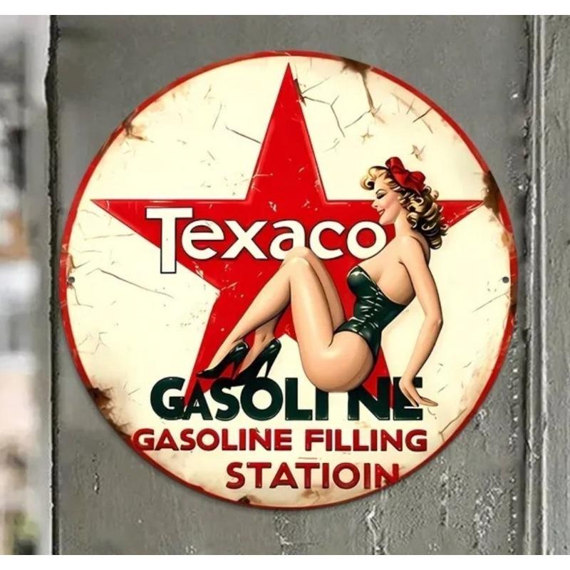 Witch Broom Halloween Sign, Round Aluminum Wall Plaque 20x20cm