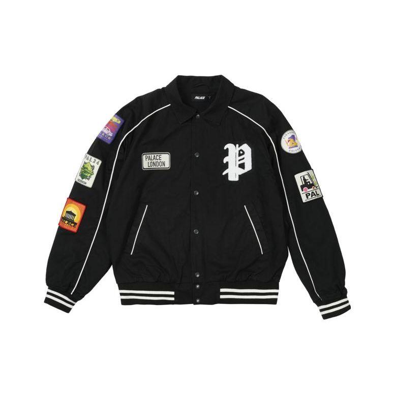 Palace Патчи Хлопковый бомбер Черная мужская верхняя одежда P22JK155