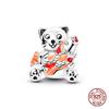 Original Owl Beads 100% 925 Silver Lucky Cat Elephant Charms Fit Original 925 Bracelet DIY Jewelry Making Women's Gift