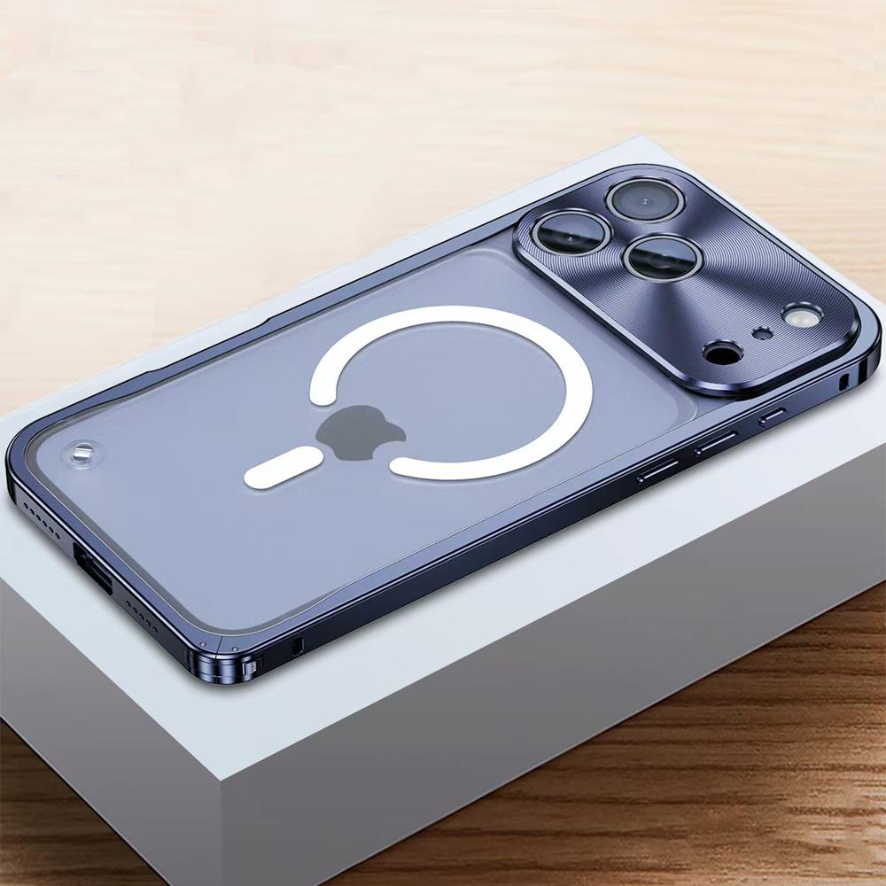 Luxury Aluminium Alloy For Magsafe Magnetic Metal Frame Case For iPhone 17 16 15 14 13 12 Pro Max Wireless Charging All Inclusive Cover