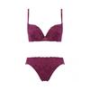 AMOSTYLE Bra Panty Swinging 00YN Size F70M Push-Up & Set, Bouquet, (Wine),