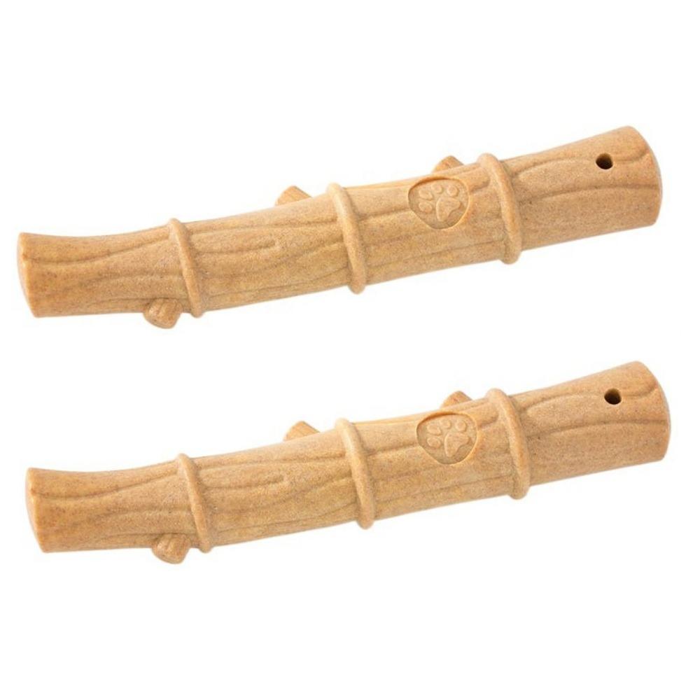 2 шт. Палочки для жевания для собак цвета дерева, устойчивые к укусам, интерактивные игрушки для собак, игрушки для жевания для собак для чистки зубов