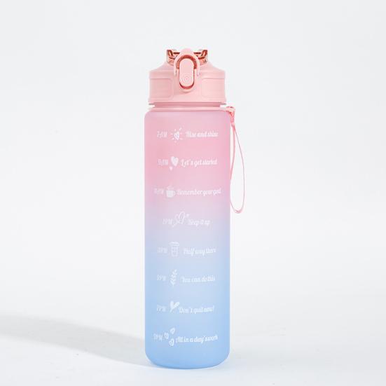 750ml Gradient Drinking Bottle Large Capacity Leak-proof Ins Style Travel Straw Jug Daily Use