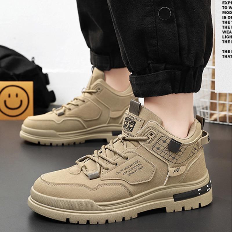 Мужская повседневная обувь 2025 Новые кроссовки с высоким верхом Уличная рабочая защитная обувь для мужчин Нескользящие ботильоны на платформе Zapatillas Hombre