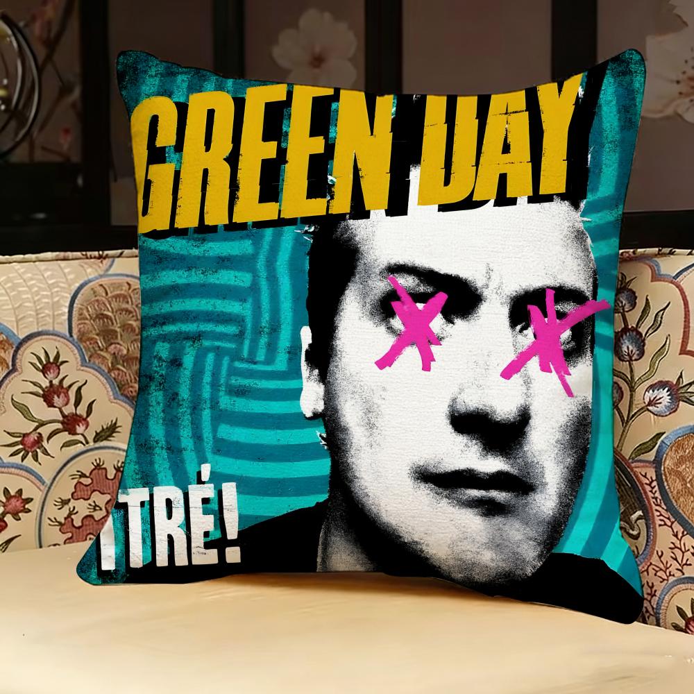 GGreen ROCK Day BAND Pillow Case Pillowcase Doublesided Printed Sofa Cushion Bedroom Headboard Pillow