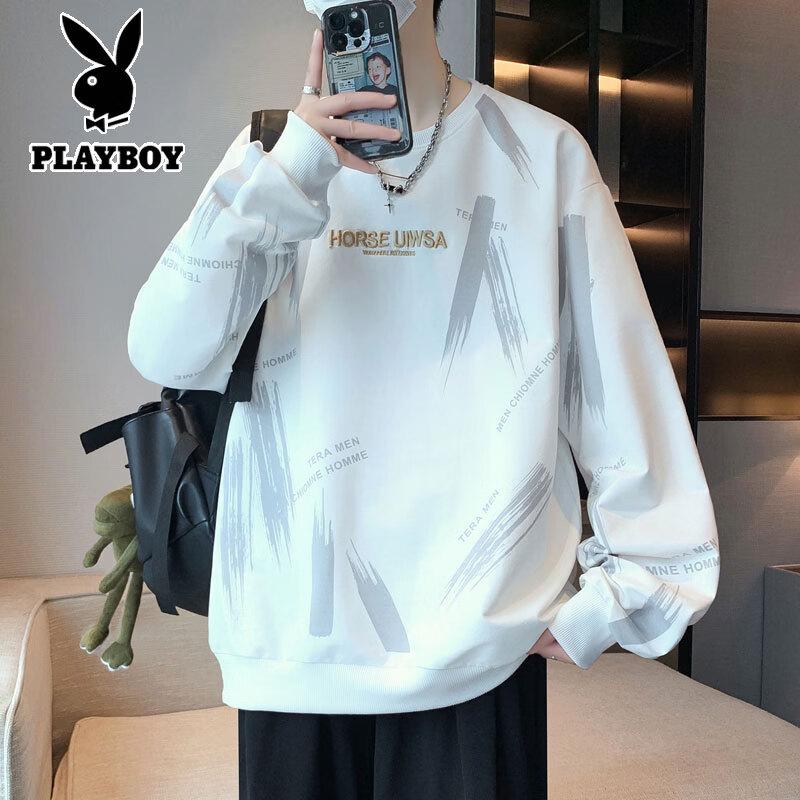PLAYBOY Мужской повседневный свитшот с длинным рукавом и круглым вырезом