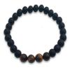 [R2143] - Designer Bracelet 'Mineralia' Tiger Eye - Onyx - 8 Mm