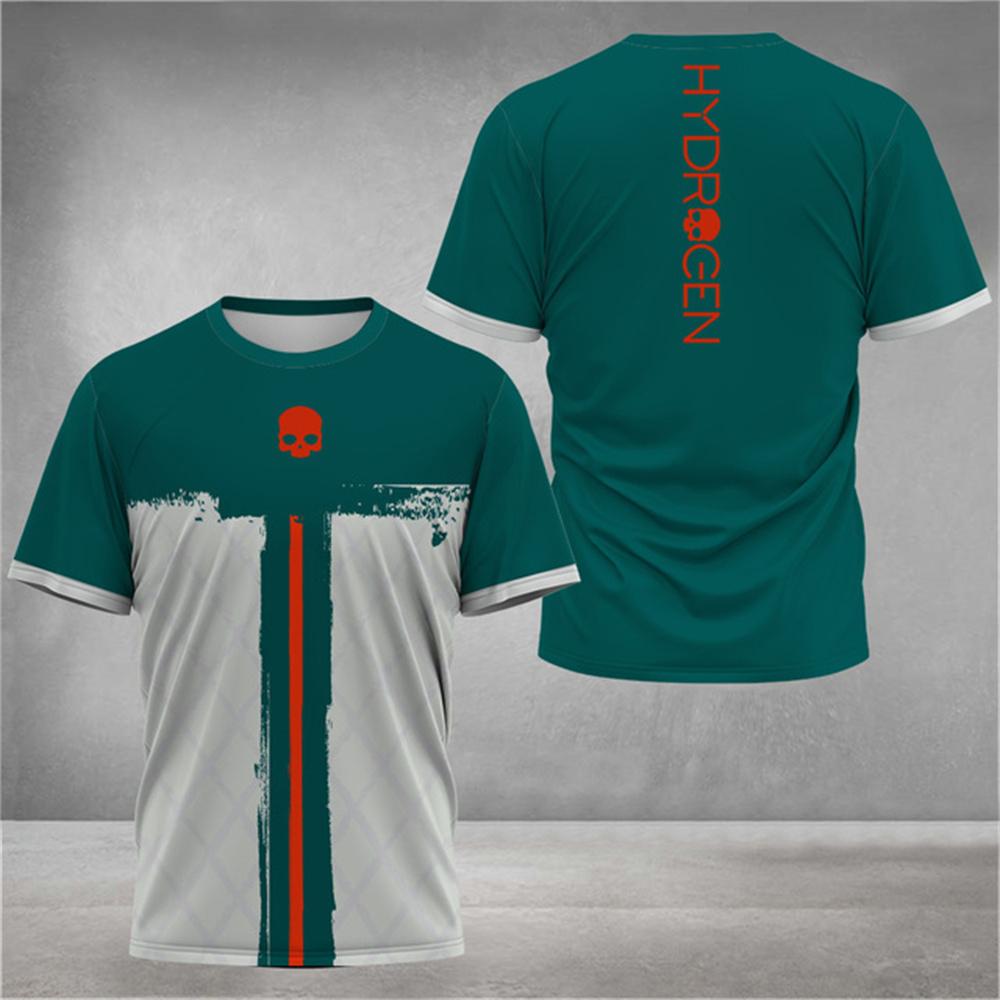 Летняя теннисная 3D-печатная мужская футболка, модные полосатые футболки с коротким рукавом и круглым вырезом, дышащие быстросохнущие спортивные топы