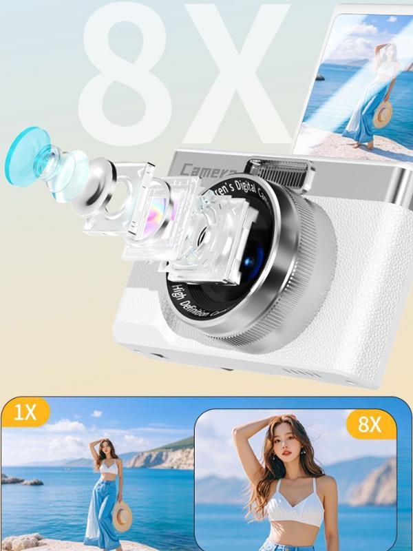 9600W Flip Screen CCD Digital Camera Student Selfie Portable Entry-Level Compact Camera