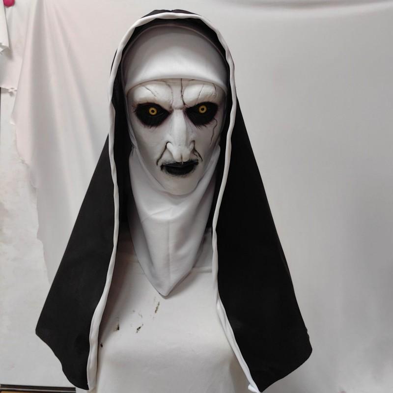Latex Nun Mask Halloween Costume Horror Escape Room Scare Prank Cosplay Prop