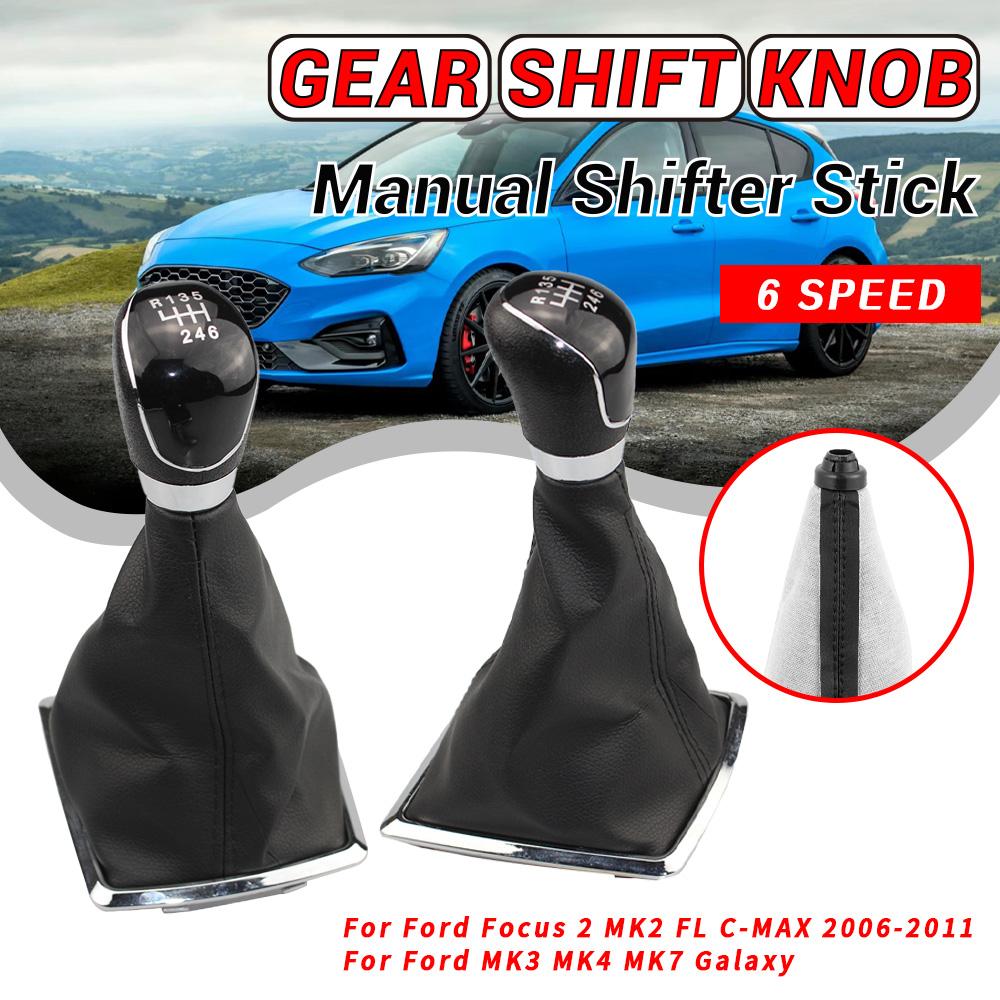 New High-Quality Accessories5/6 Speed Car Gear Shift Knob  Lever Shifter Collar Gaitor Boot For Ford Fiesta MK7 Focus MK2 Galaxy