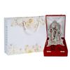 Silver Plated Radha Krishna Chowki God Idol Statue Oxidized Finish with Velvet Box Packing